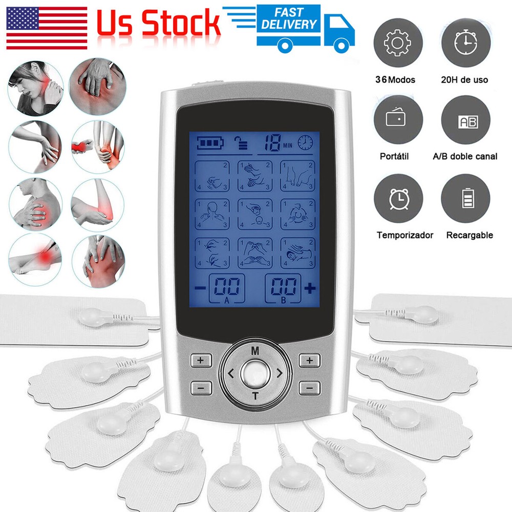 36 Modes Muscle Stimulator Pulse Massager Electrotherapy Pain Reliever Device.