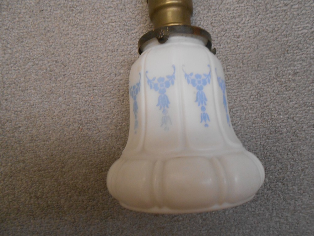 ANTIQUE BRASS CEILING LIGHT FIXTURE WITH SHADE 14" LENGTH