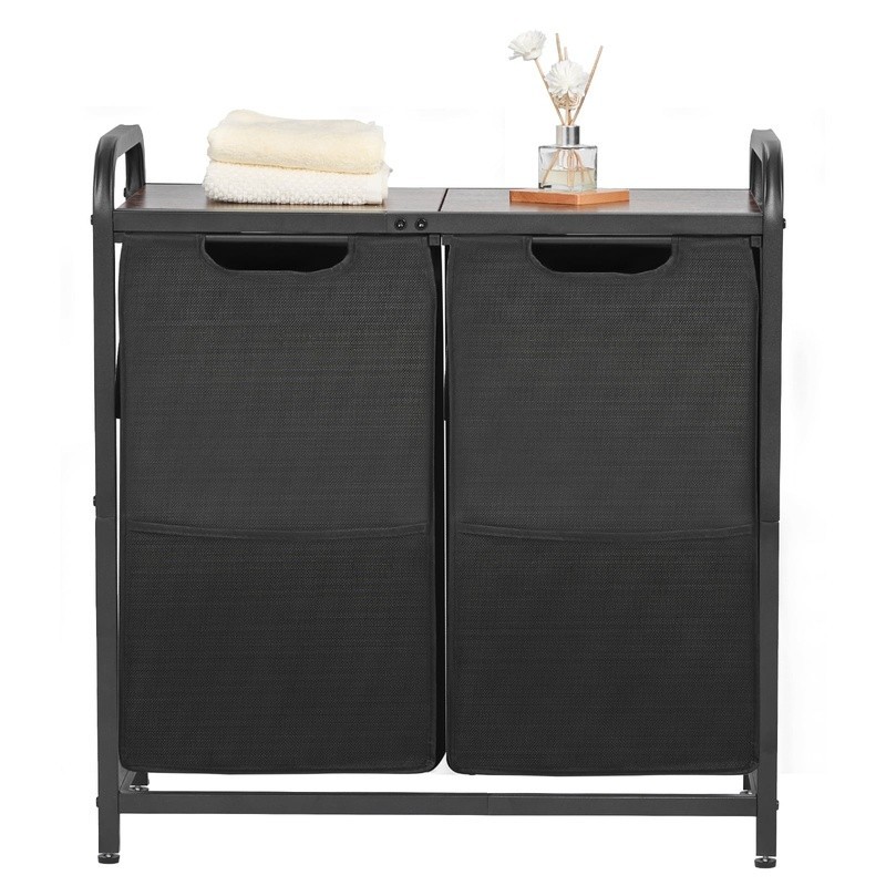 Versatile Laundry Sorter Organizer W/ Sturdy Frame Pull-Out Bags Adjustable Feet