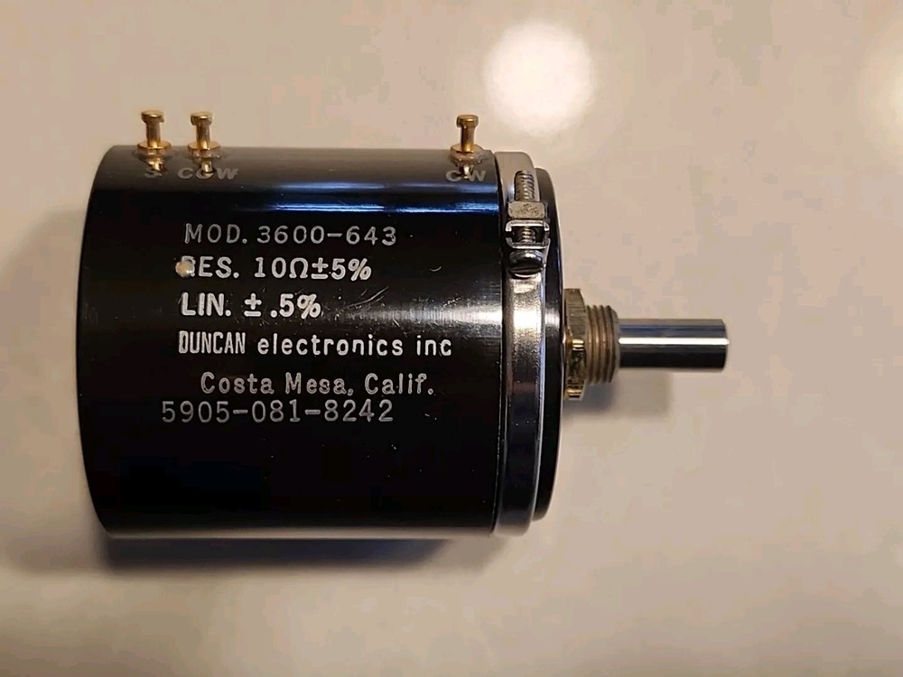 Duncan Precision Potentiometer Model 3600-643, 10K, +/-3%  NOS.