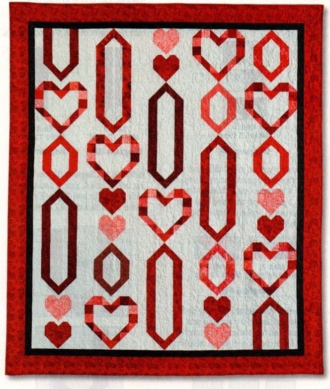 Chain Of Hearts Quilt Pattern Pieced AD