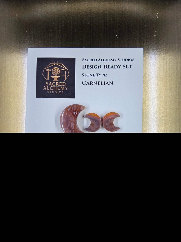 Crescent Moon - Carnelian - Design-Ready Set