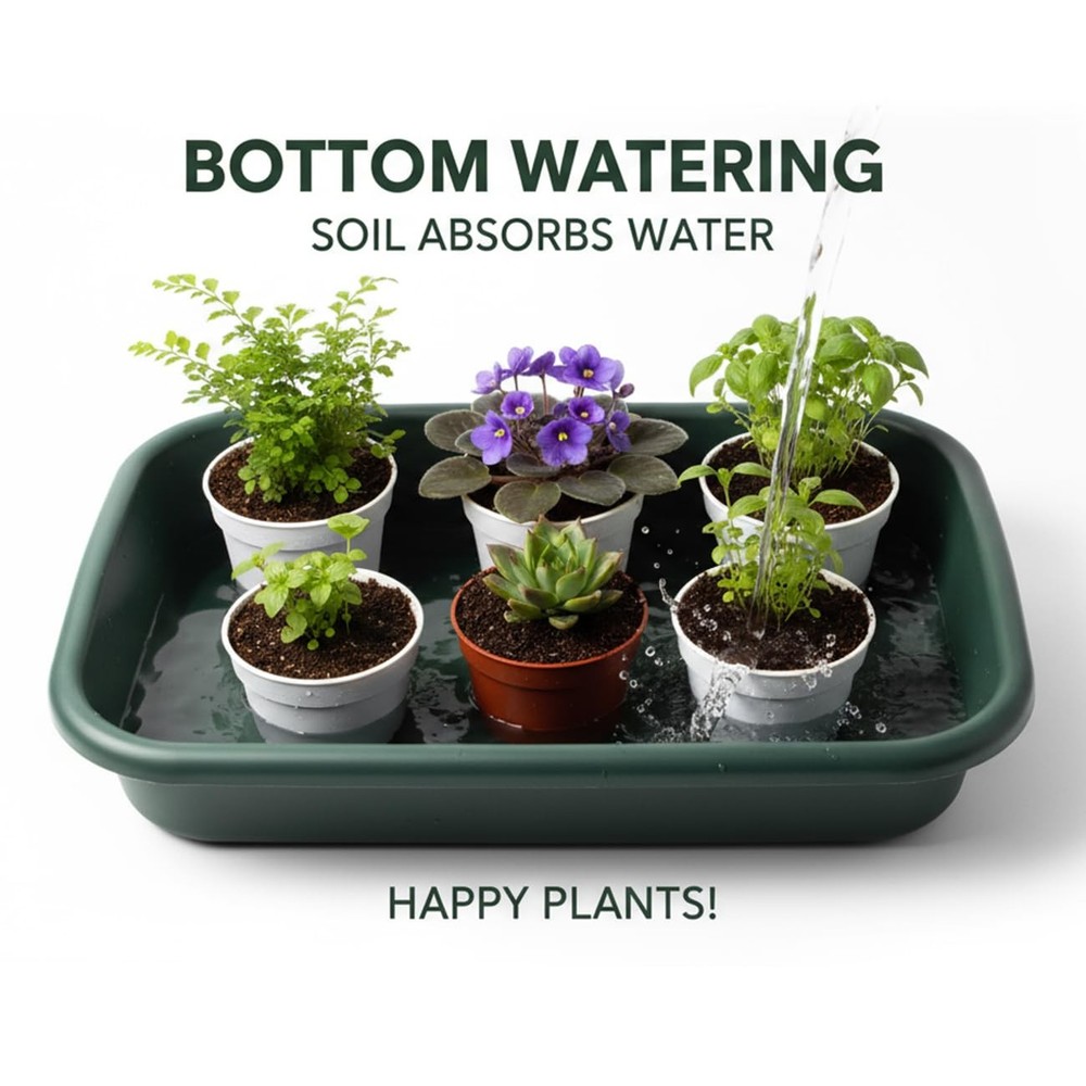 2 Pack Multi-Functional Plant Repotting Tray – Black & Green, Large Capacity ...