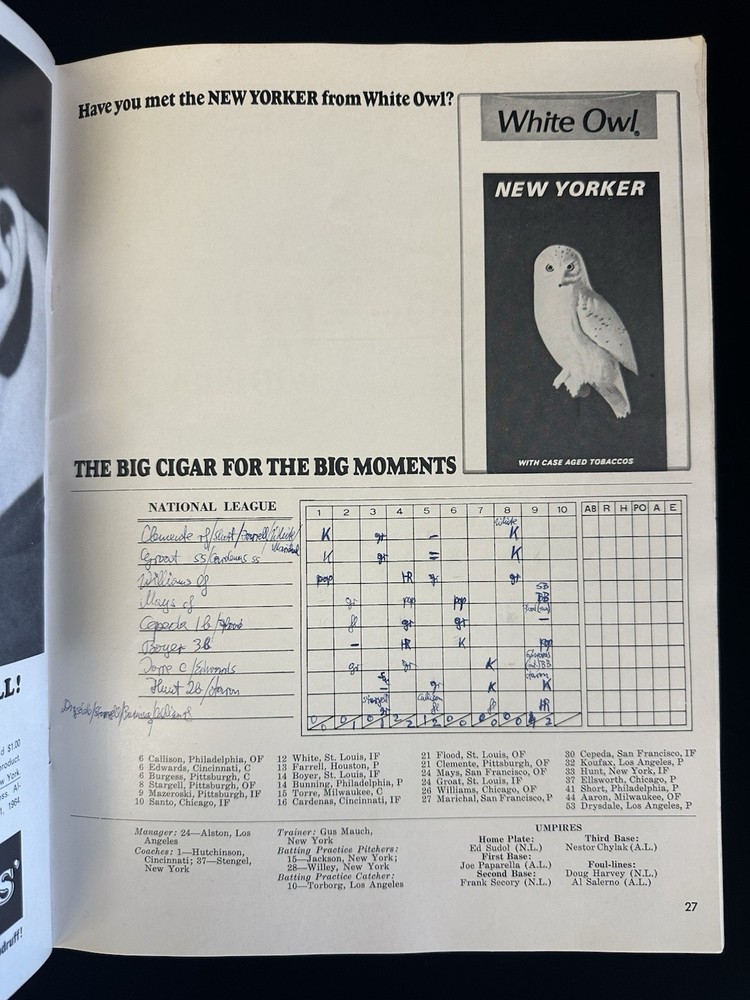 1964 MLB Baseball All-Star Game Program @ Shea Stadium - scored - VG-EX/EX