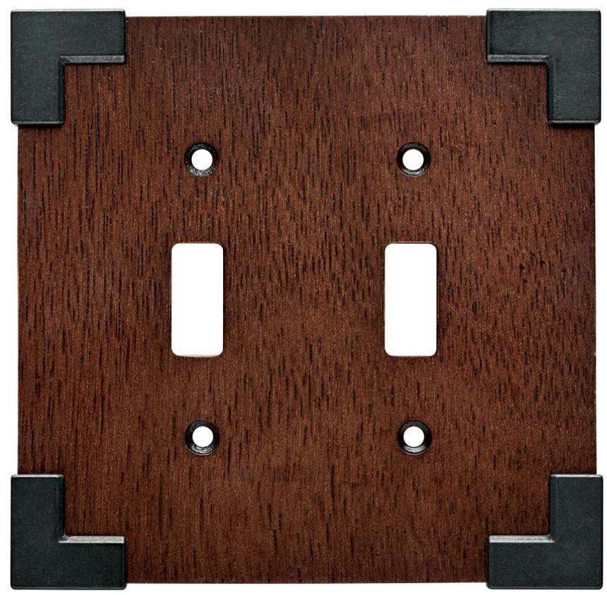 Brainerd - Rowland - Double Switch Wall Plate - Charcoal Ebony and Soft Iron - W
