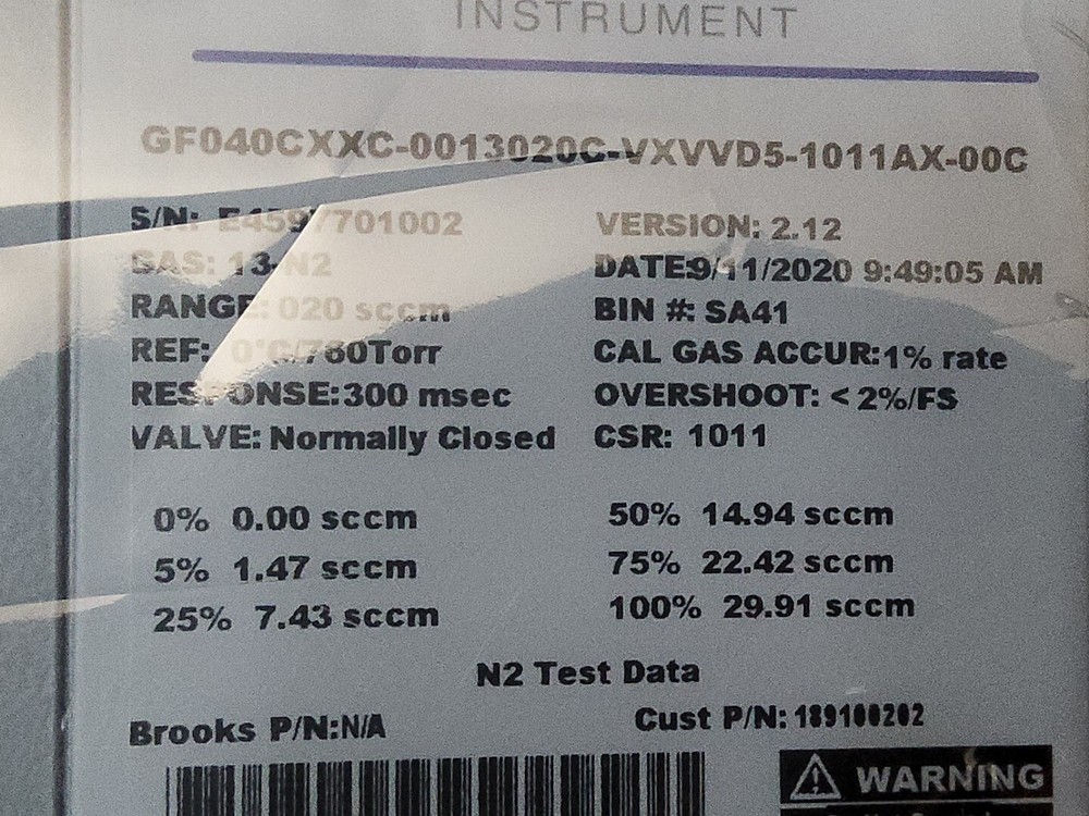 Mass Flow Controller Brooks Instruments GF040C Brand New