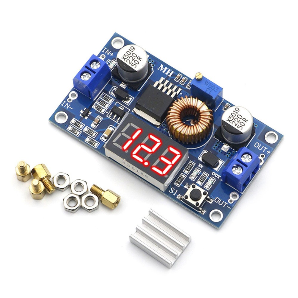 High Power  Voltmeter Heatsink Standoffs DC-DC Step Down 5A Adjustable