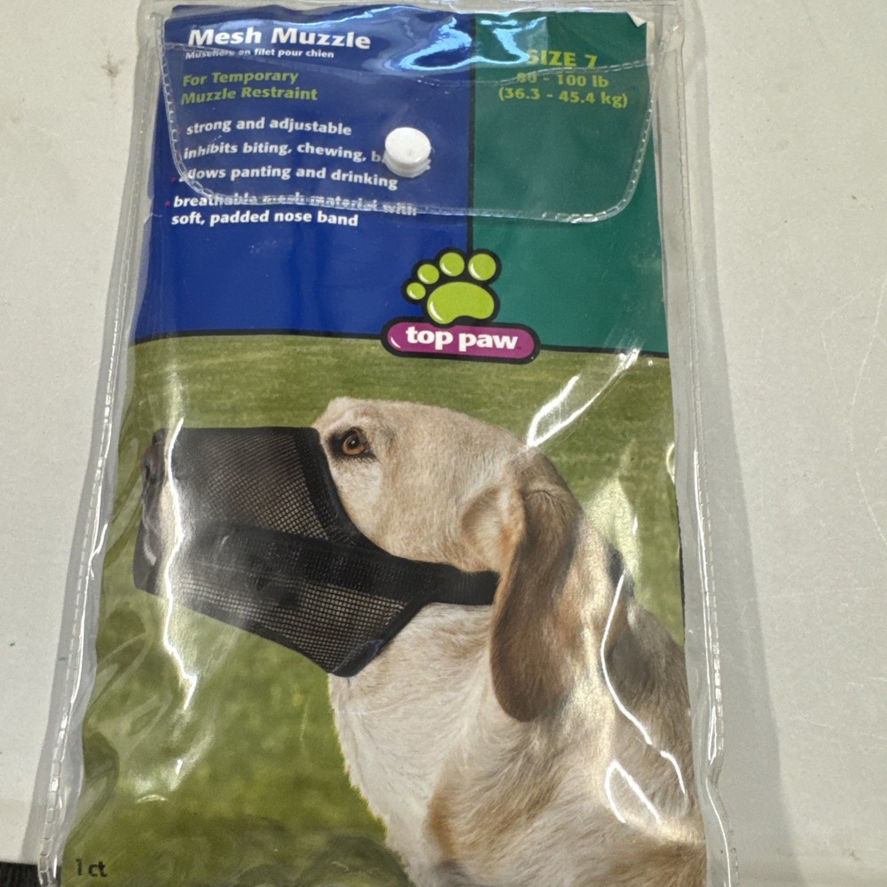 Top Paw Adjustable Mesh Muzzle Size 7 Large Dog New