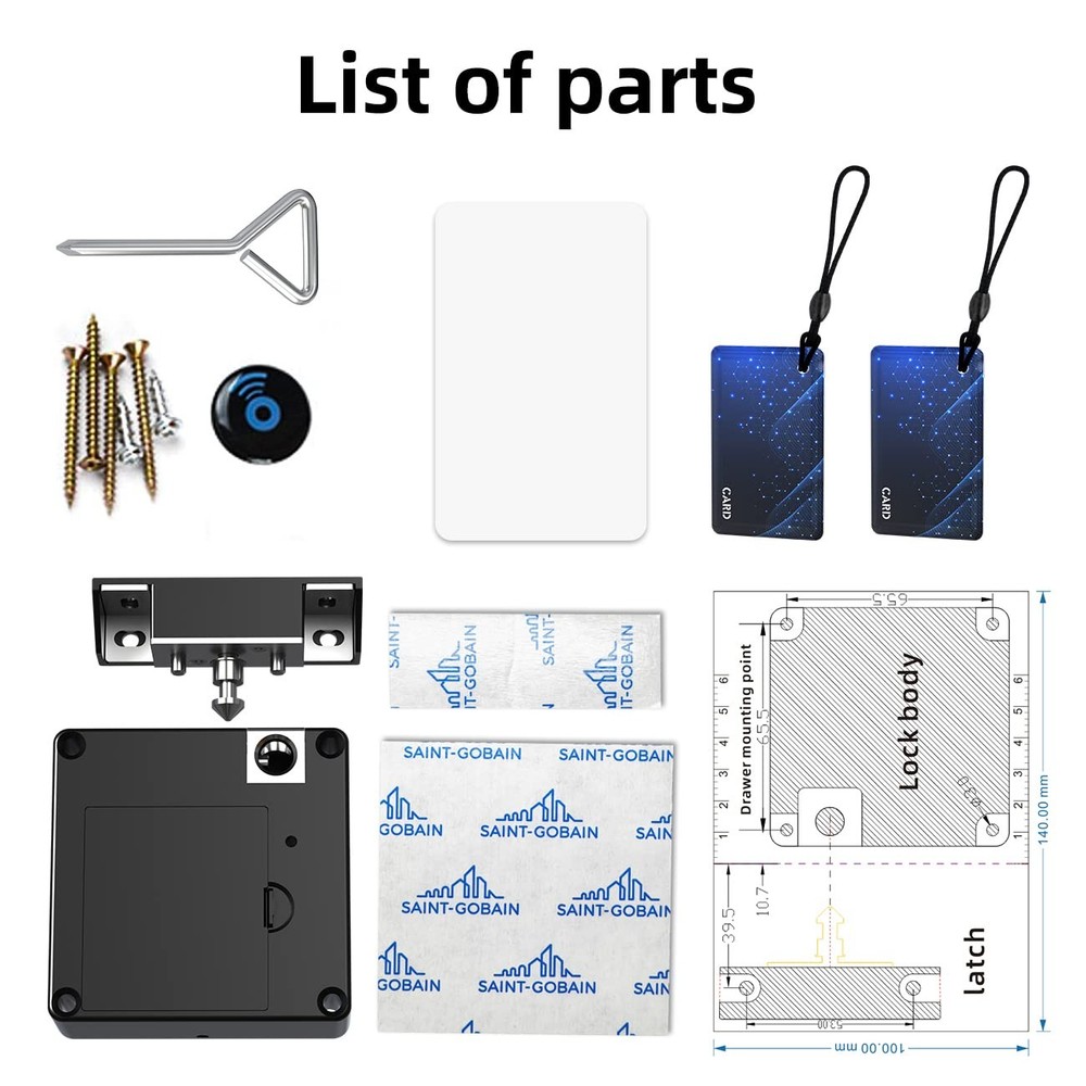 Rixiang RFID Electronic Cabinet Lock Hidden DIY Magnetic Lock,