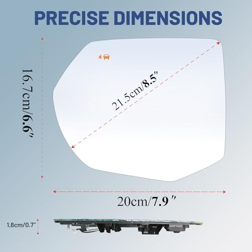 Driver Left Side Mirror Glass - Compatible with Chevy, GMC, Driver Side