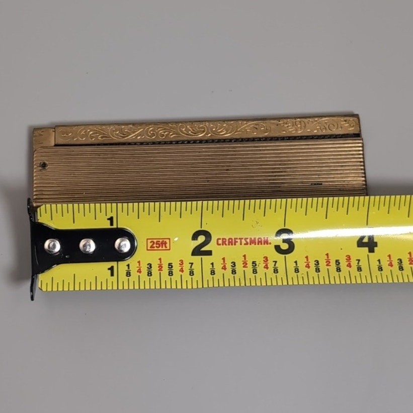 4" Vintage 1920s GOLD TONE Comb Pocket Case