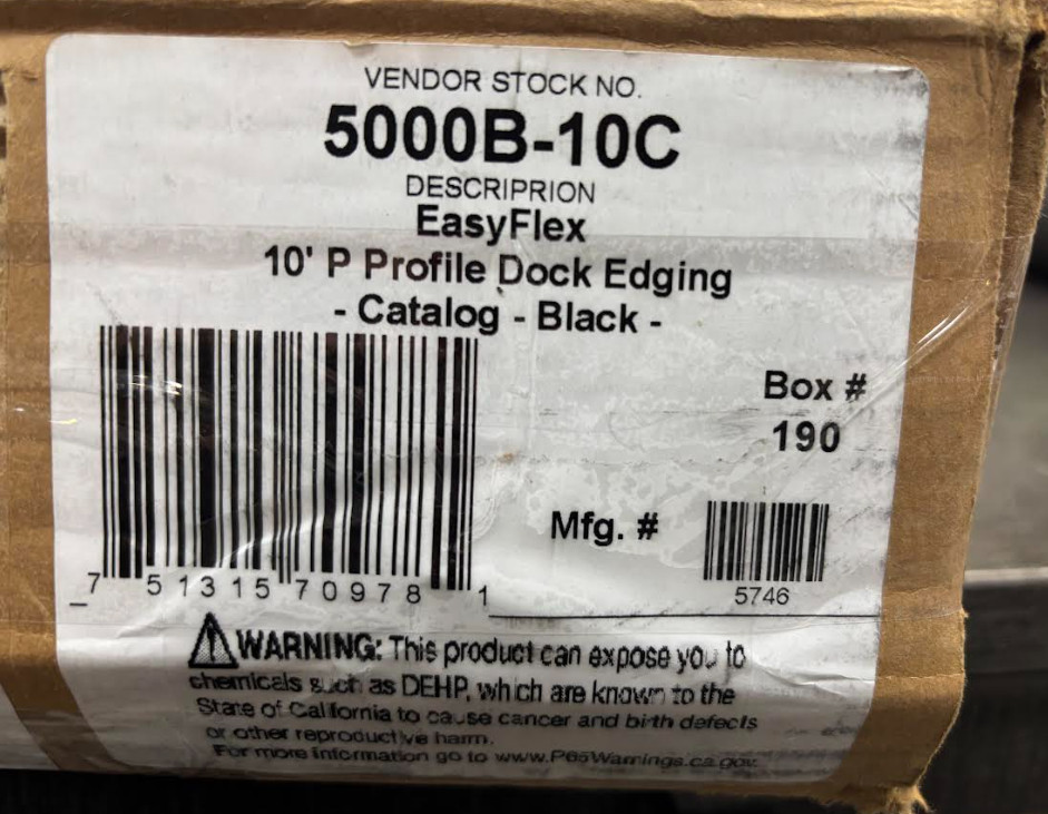 10 ft. BLACK P-PROFILE DOCK EDGING