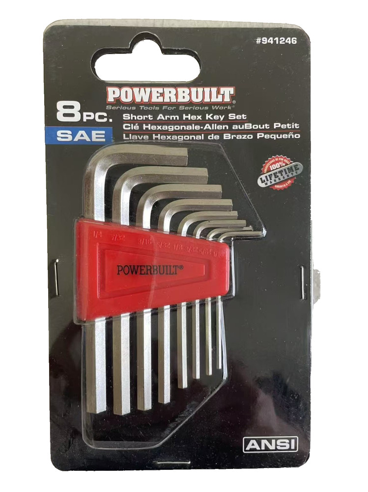8Pc SAE Short Arm Hex Key Set