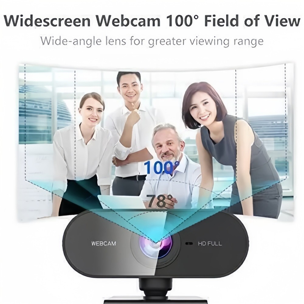 1080P Full HD USB Webcam for PC Desktop, Laptop Web Camera with Microphone