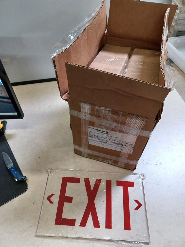 M1665-654 Exit CLEAR Sign SIGNS ONLY 14pcs