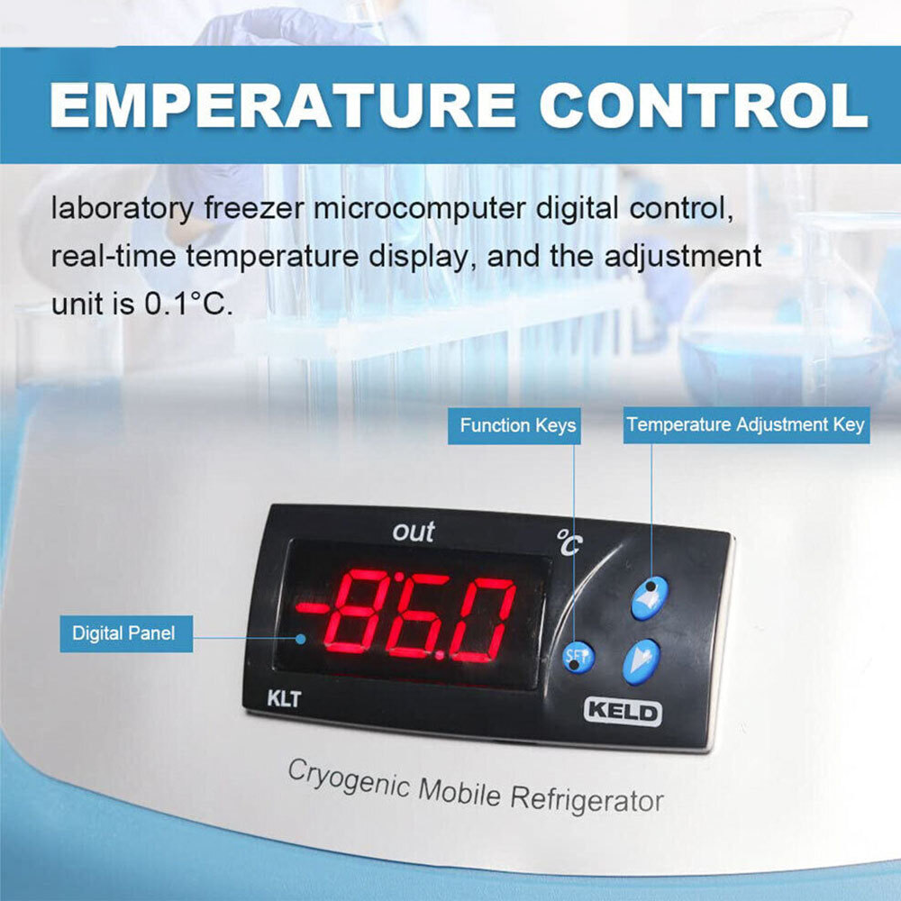 20L -86℃ Ultra-low Temperature Freezer Quick Freezer Refrigerator Lab Storage
