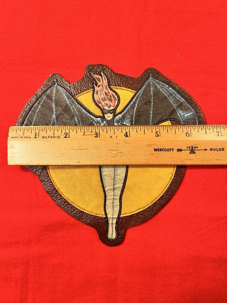 WWII "VF(N) -90" ("Bats") USN Night Fighter LEATHER JACKET PATCH, Multi-layer