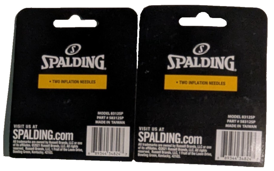 SPALDING 2-Pack Inflation Needles 2021 Version NEW Sealed