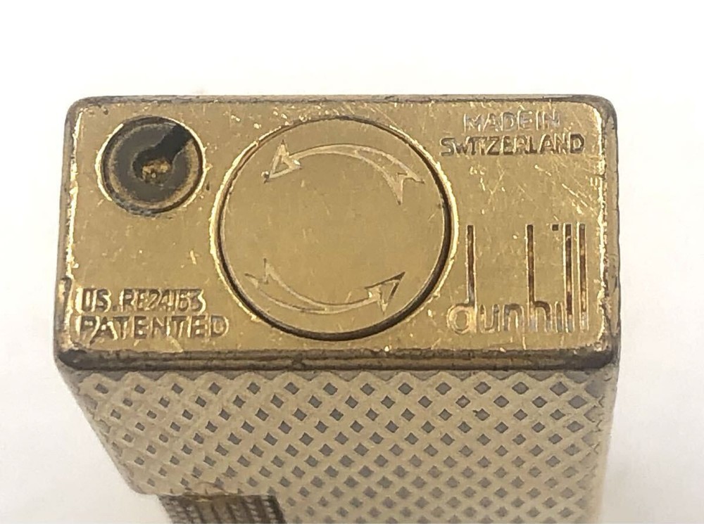 Dunhill Roller Gas Lighter Textured Gold Hardware Used