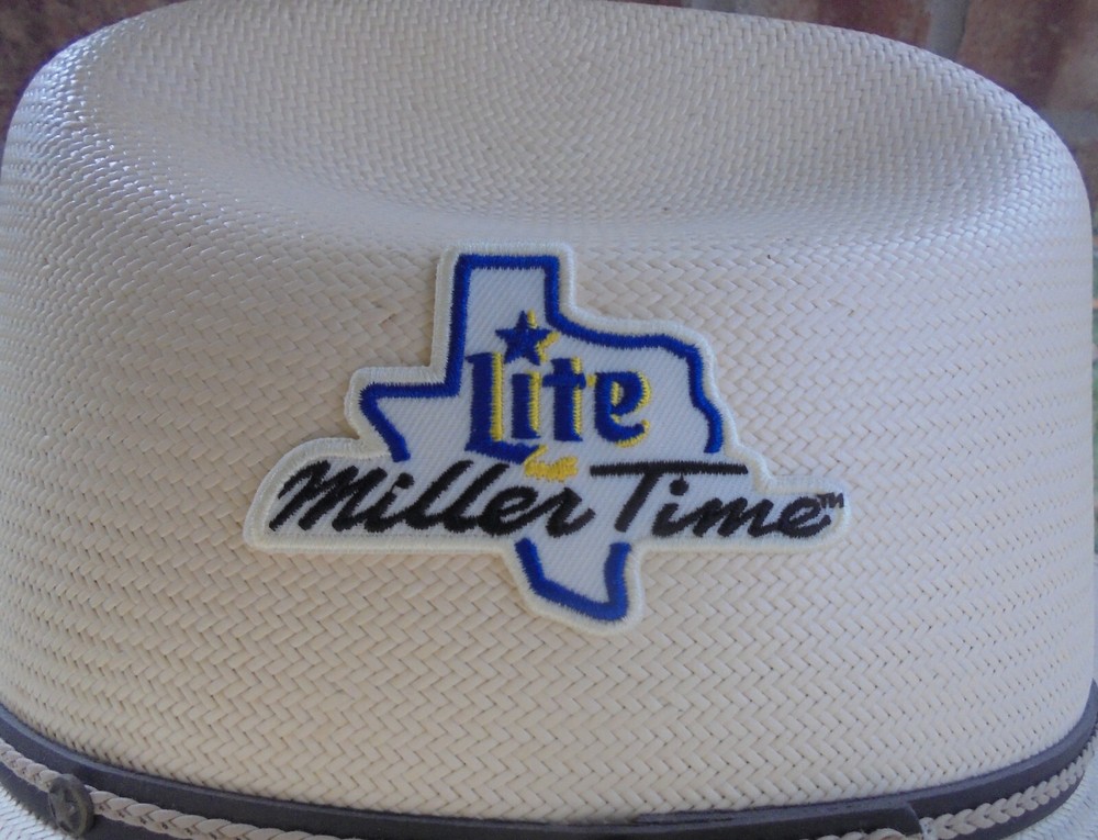 MILLER LITE-MILLER TIME-TEXAS-ADHESIVE BACK PATCH  3 BY 2 "