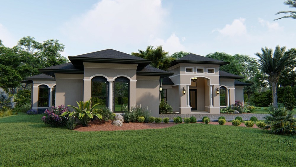 REVIT FILE BLUEPRINTS MEDITERRANEAN HOUSE PLAN ARCHUP #104M