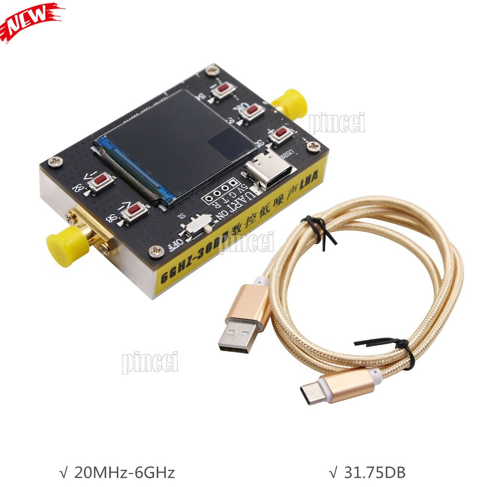 20MHz-6GHz Programmable Gain Amplifier 31.75DB Dynamic Range w/ Aluminum Shell