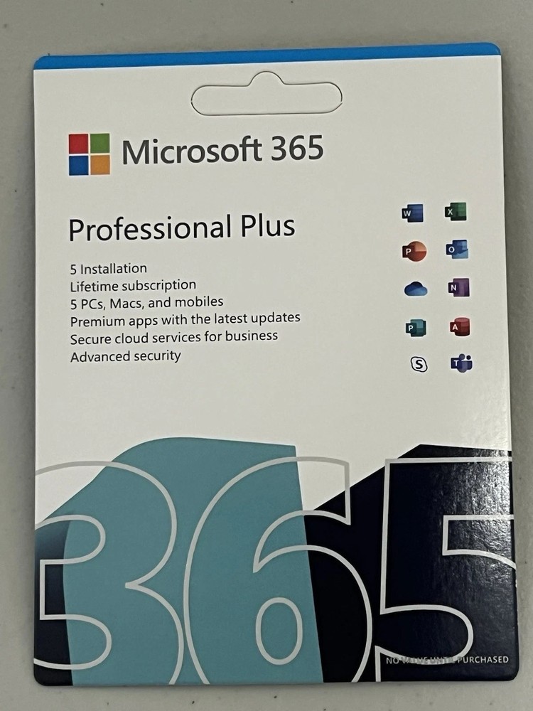Microsoft Office 365 Pro Plus Windows 10& 11 PC & Mac - Lifetime (5 Users PC)