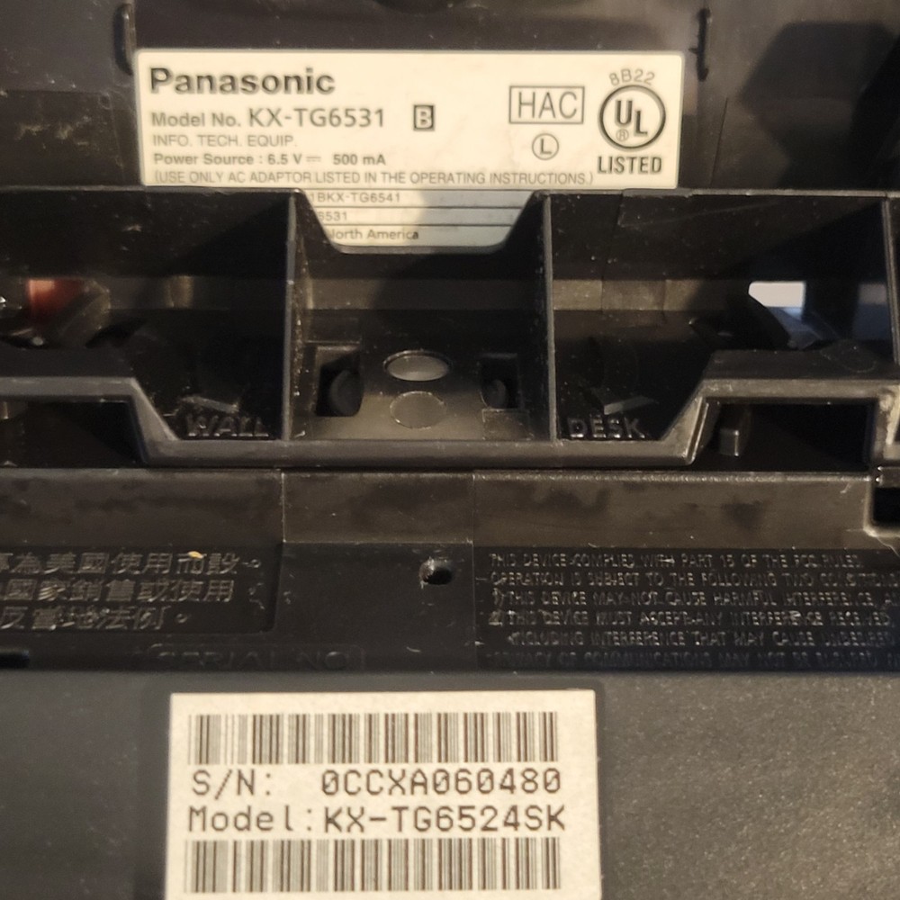 Panasonic KX-TG6531 DECT 6.0 Plus Cordless 4 Phone Answering System