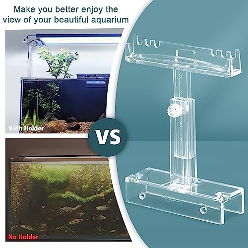 Adjustable Aquarium Light Holder - Clear Acrylic LED Riser Stand Kit 2pcs, Fits