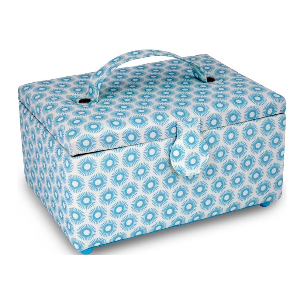 Rectangular Sewing Basket, Small, Blue Retro,NEW！
