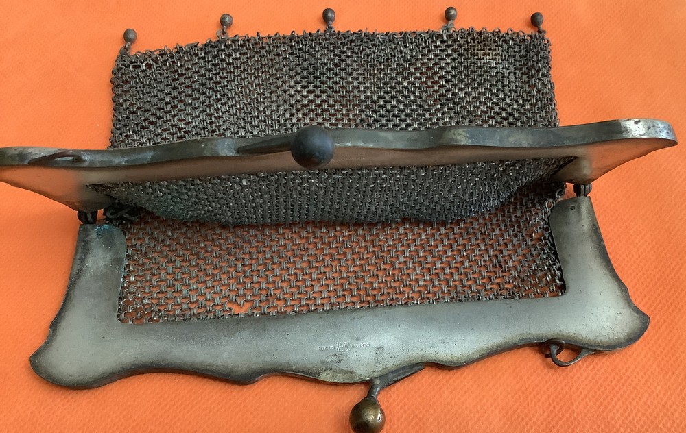 Antique German Silver Mesh Purse D1
