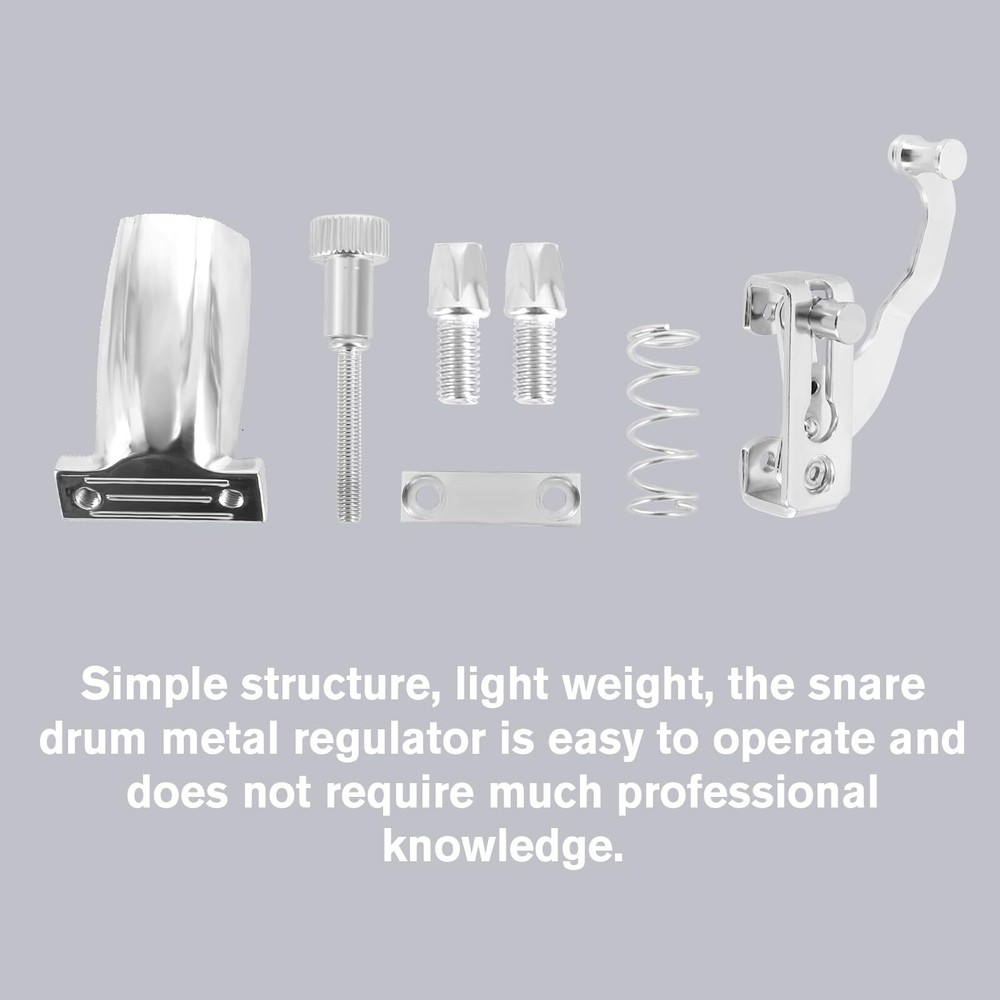 Snare Drum Strainer Modulator Throw Off Butt End Parts - Silver Round Adjuster