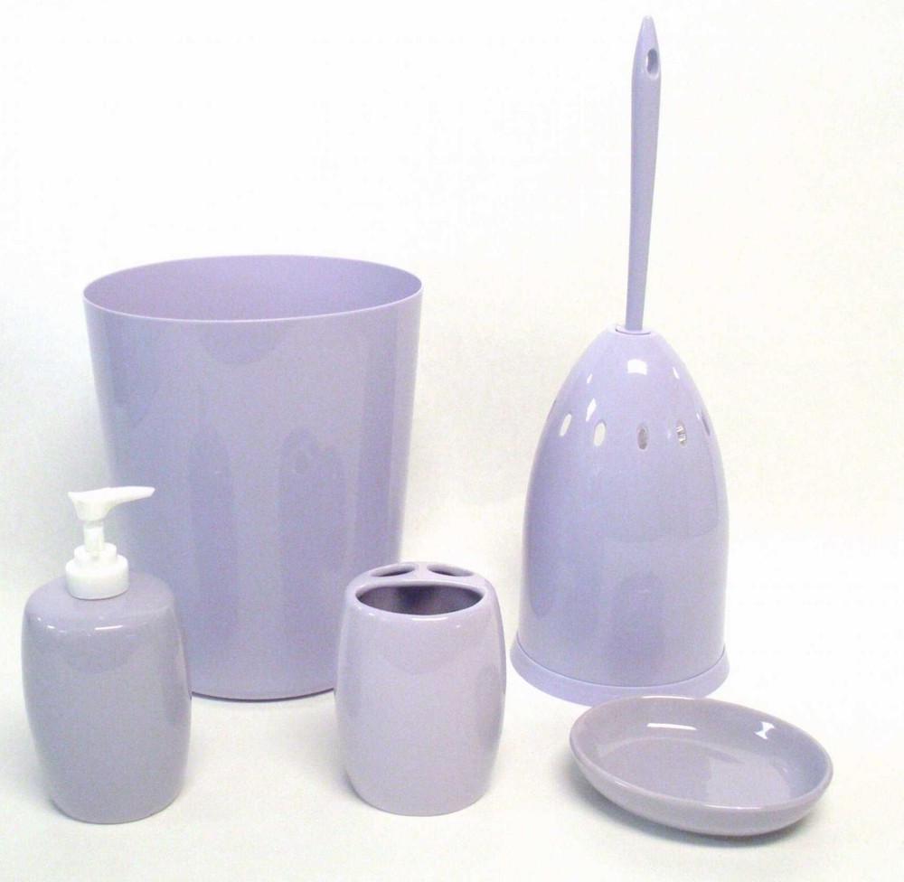 Mainstays 5-Piece Bathroom Accessory Set, Lavender