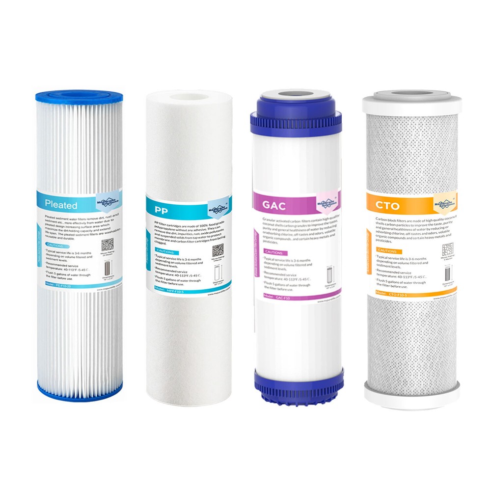 10" x 2.5" PP Sediment CTO Carbon Blcok GAC Water Filter for Whole House Housing