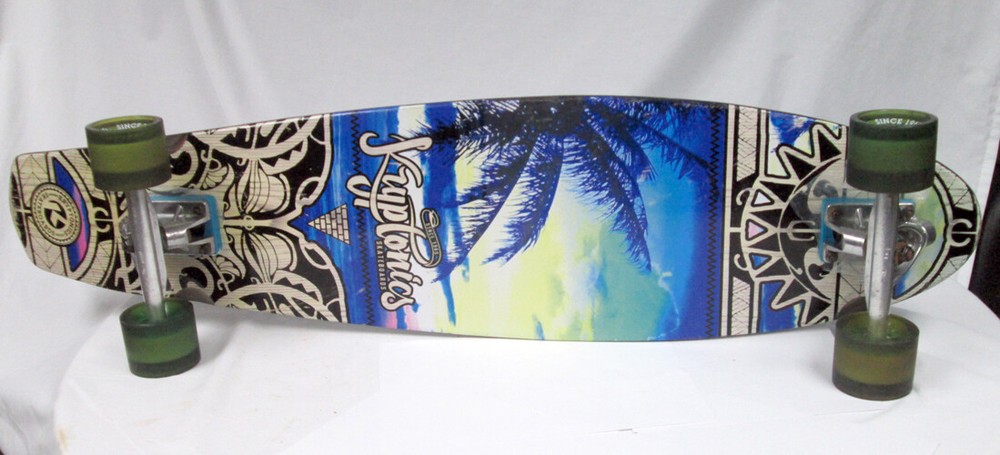 Kryptonics Aqua Skateboard Palm Tree Ocean Theme Wheels 69mm AS-IS