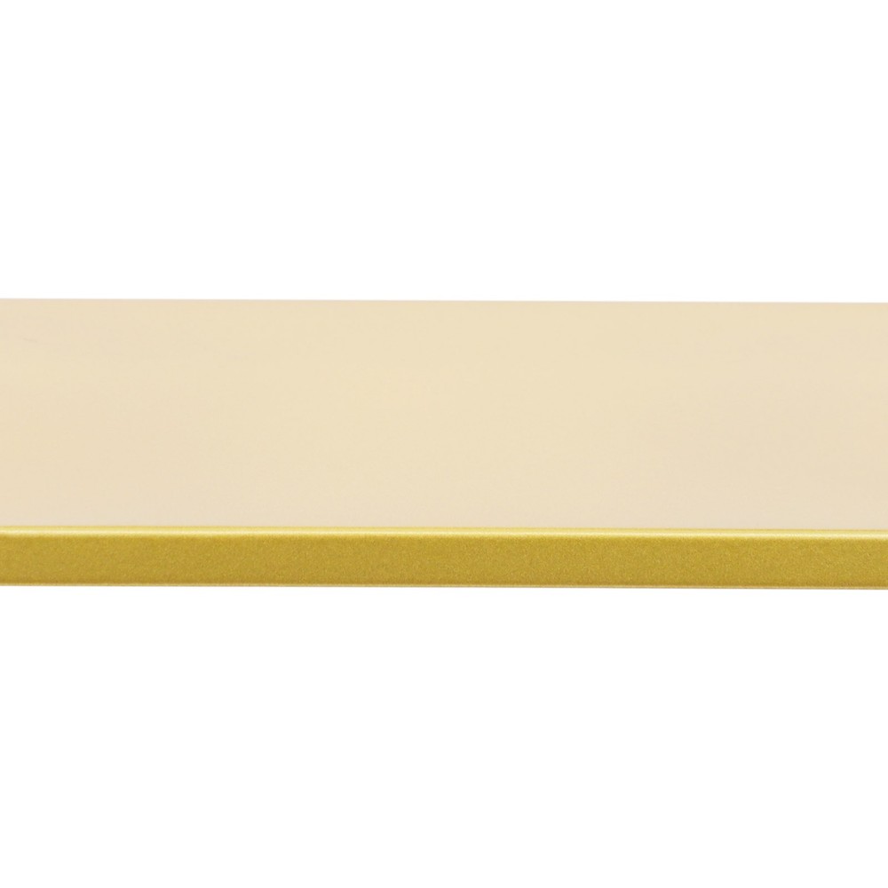 Open Shelf Bookcase, 3-Tier Display Rack, Gold, Baking Paint, Floor Mount