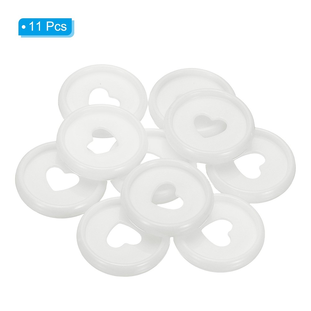 24mm Plastic Book Binding Discs, 11 Pack Expansion Discs Heart, White