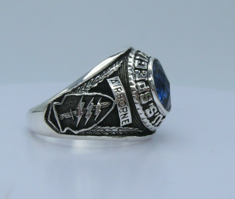 SILVER 925 , USSF RING , US SPECIAL FORCES RING , USSF RING USSF , US size 9.75