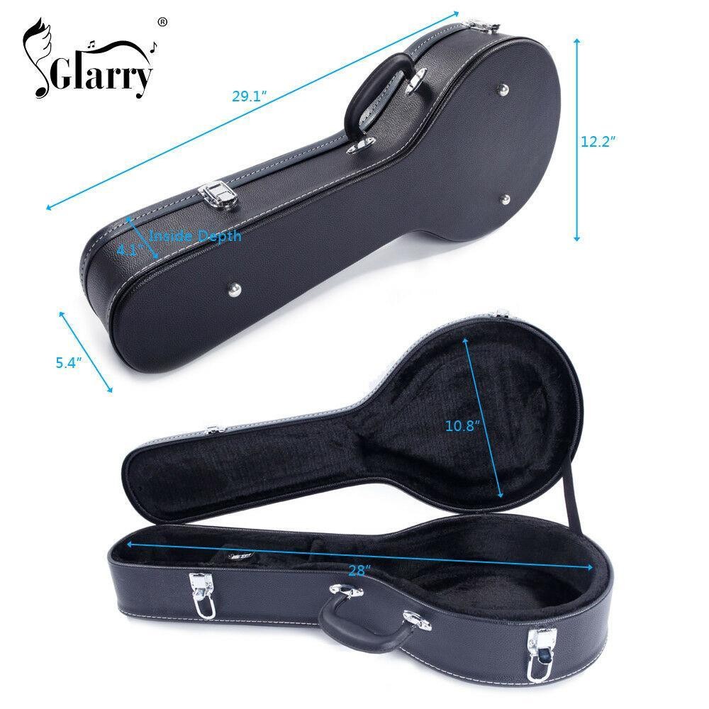 Glarry A-Style Microgroove Pattern Mandolin Leather Case