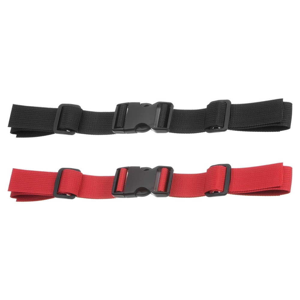 2 Pack Backpack Chest Strap Set Strap w/ Quick-Release Buckle, Black Red