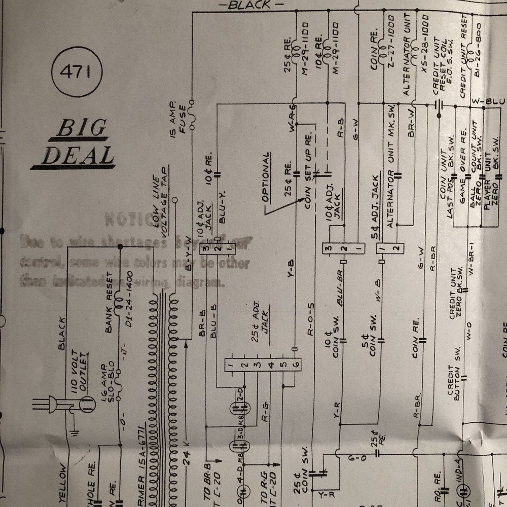 Williams Big Deal Pinball Machine Schematic