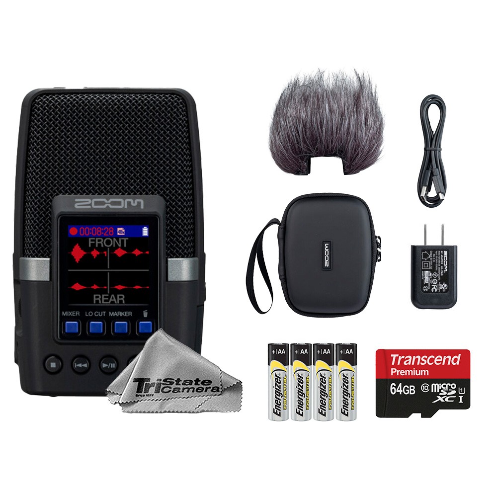 Zoom H2essential Recorder w/ APH-2e Accessory Pack + 64GB + Batteries -Basic Kit