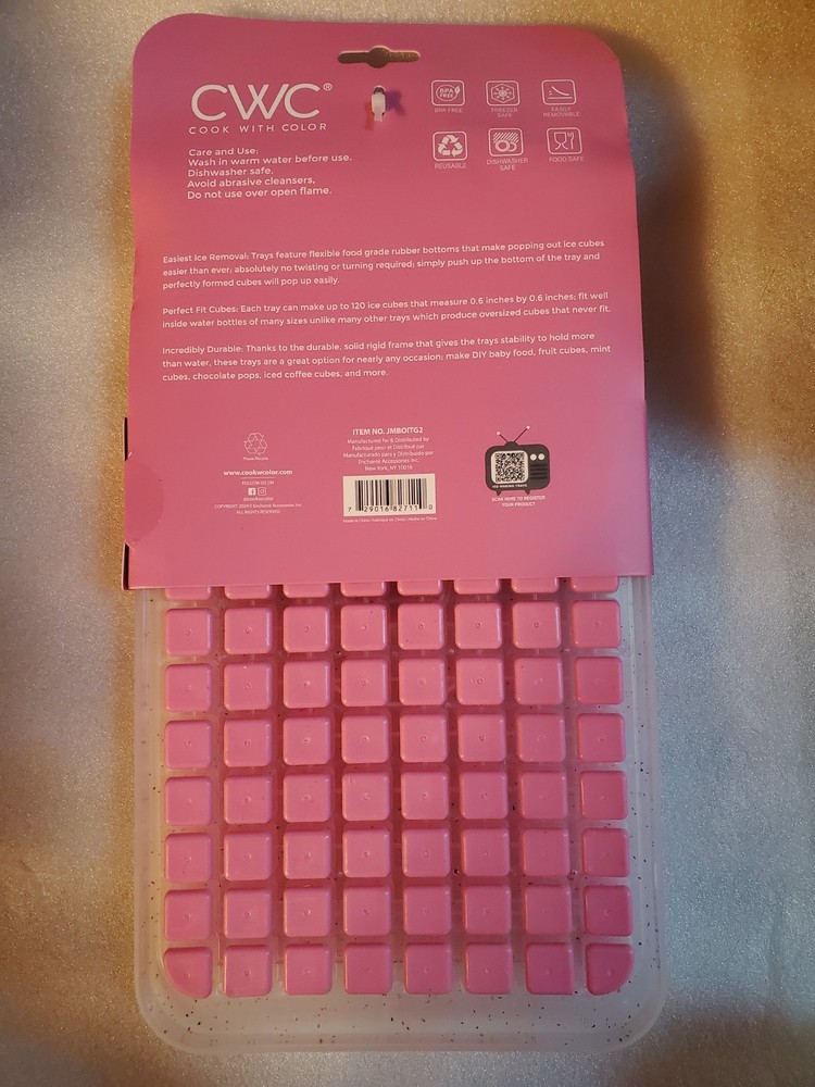 2 set pink mini ice cubes trays with lids
