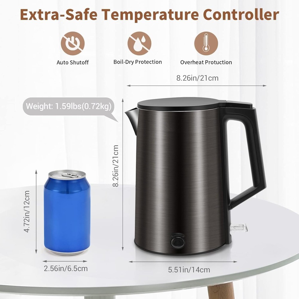 Hervidor De Agua Electrico Tetera Electrica Calentador Para Cafe Te 1.0 L NUEVO.