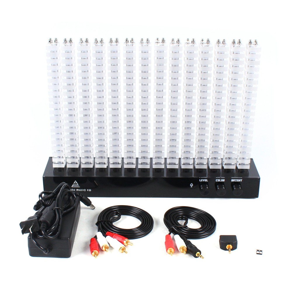 LED Music Spectrum Display Analyzer Stereo Audio Level Indicator 14 Segment 110V