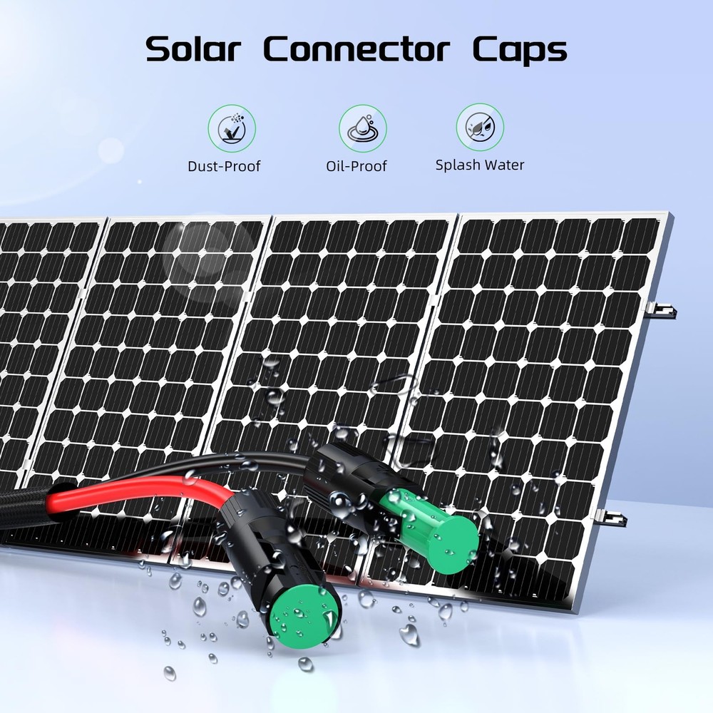 1 Pack 10awg 30ft Solar Panel Extension Cable Flame Retardant IP68 Waterproof