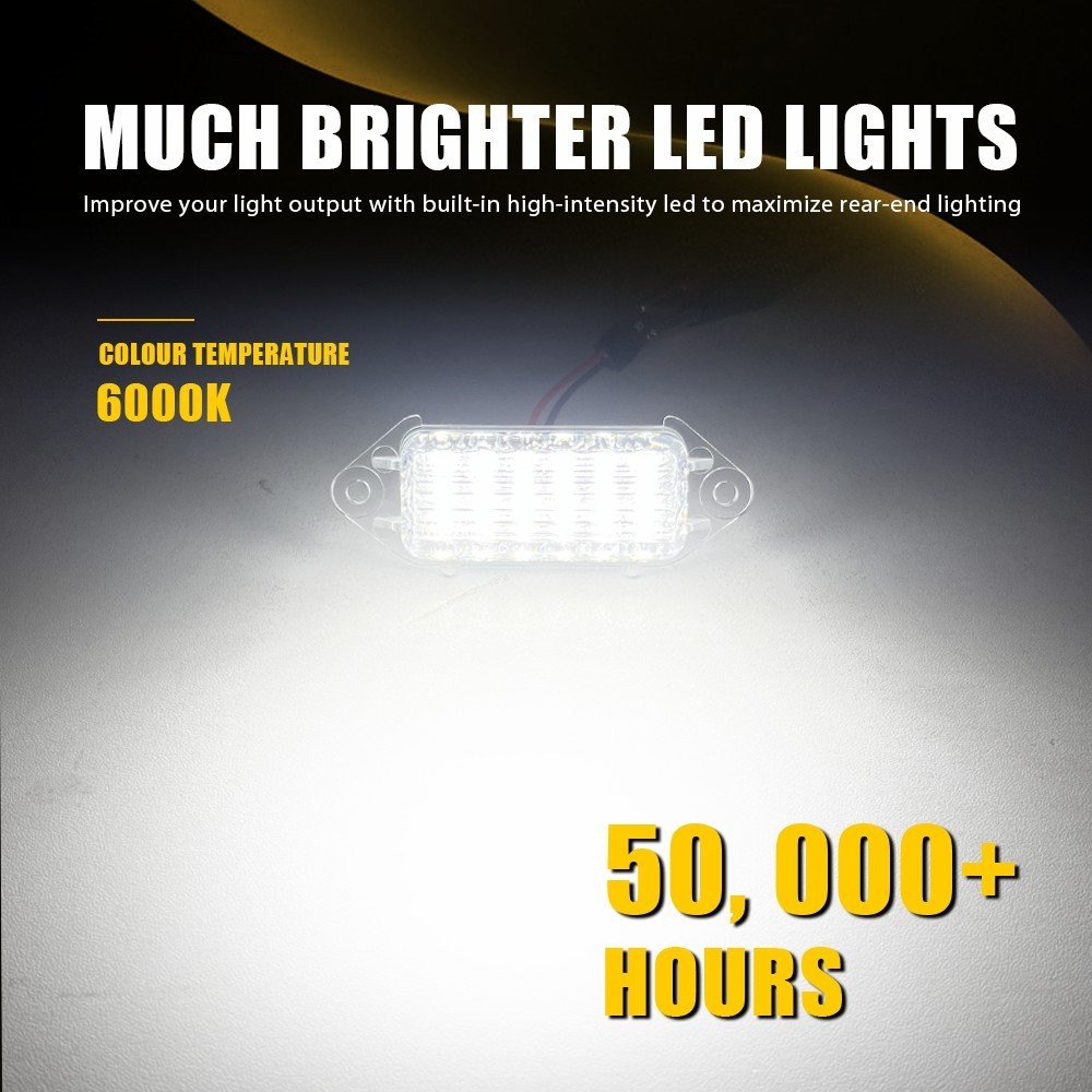 Pair Full LED Bright White License Plate Light Fits 2007-2016 Lancer Evolution