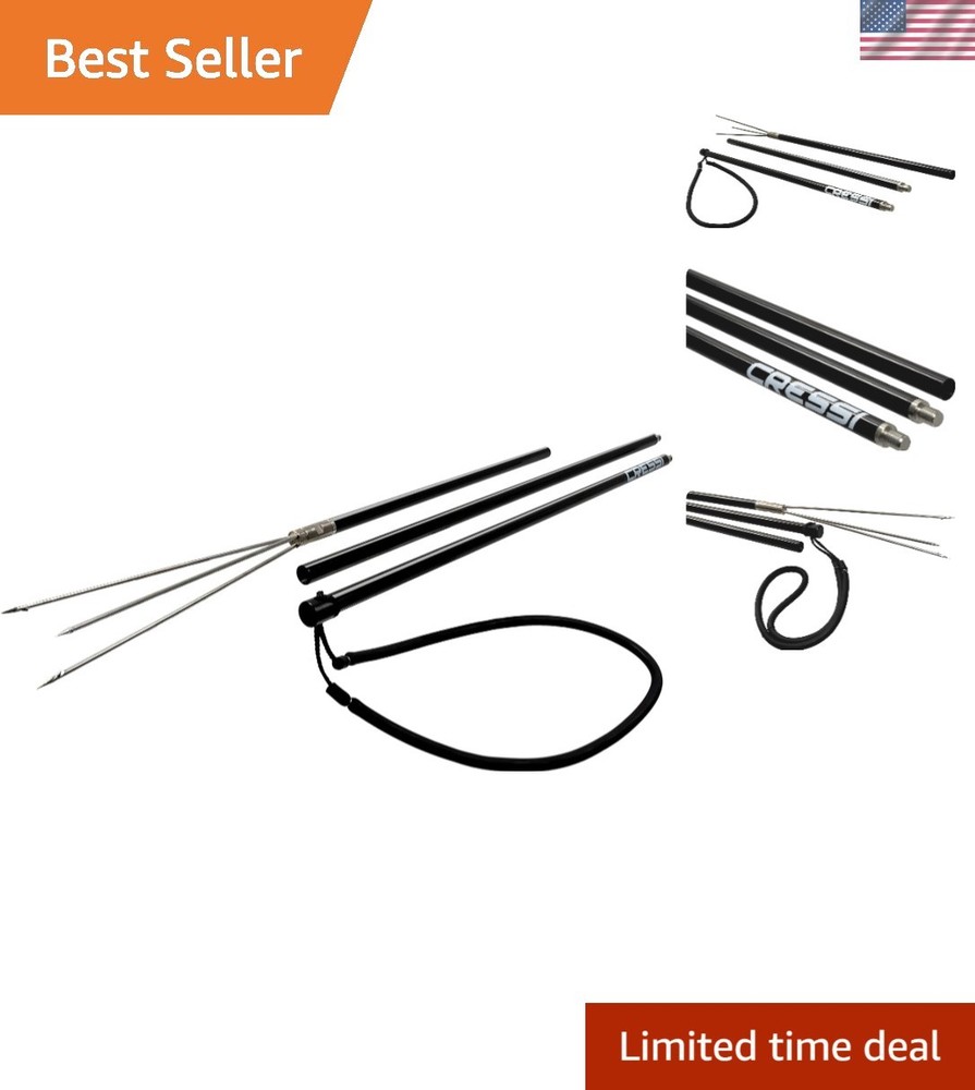 Aluminium Pole Spear, Black, 3 pcs, 6.5 ft