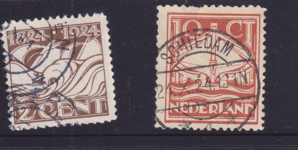 NETHERLANDS, 1924 Lifeboat Centenary pair, used.