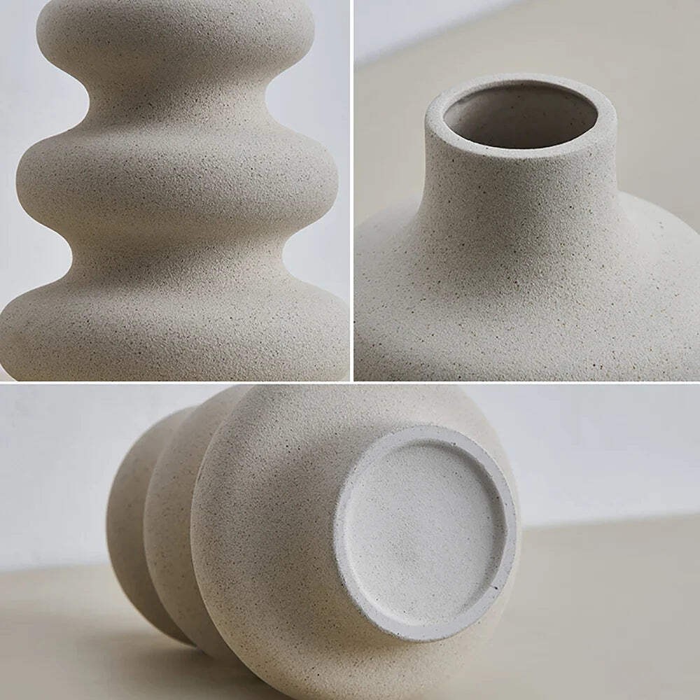 Nordic Style White Ceramic Vase Modern Home Decor